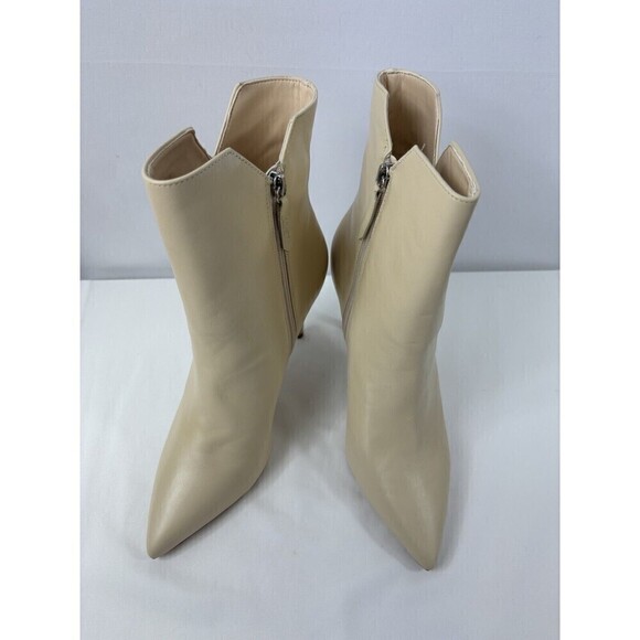 NIB Schutz Betsey Ankle Boot Eggshell Cream Leather Deluxe Nappa 9.5 B Stiletto - Picture 1 of 12